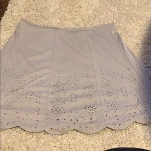 Suede cutout light grey skirt
